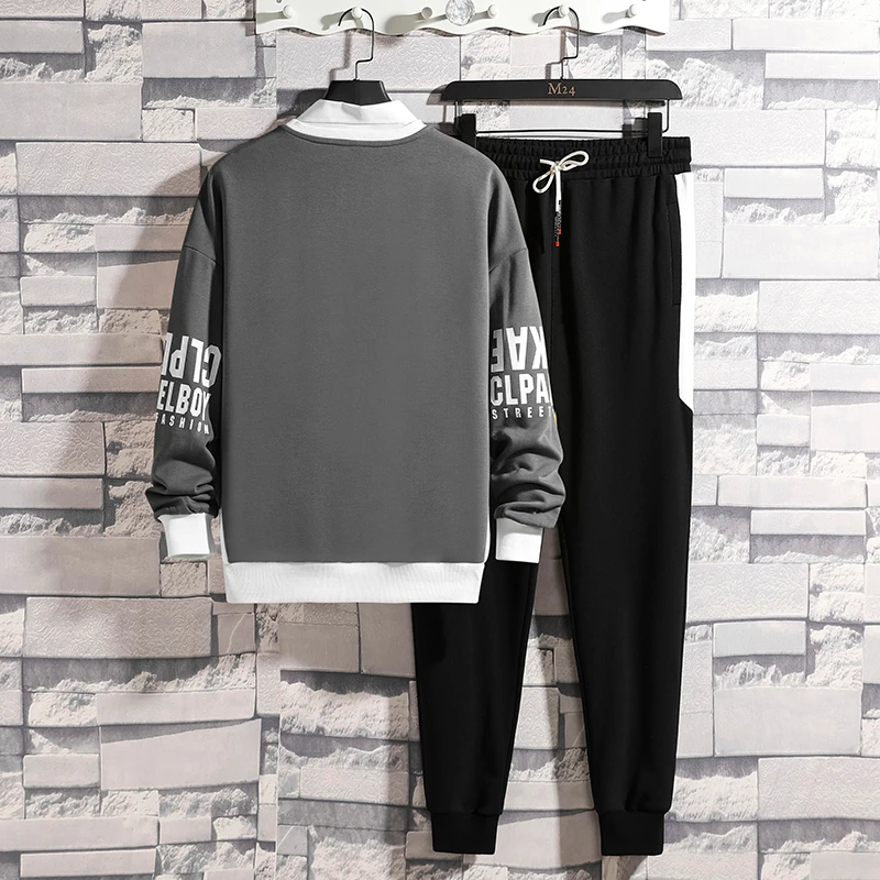 2023 New Men's Two-piece Long-sleeved Sports Sweater+sports Pants Fashion Men's Sports Suit Letter-printed Sports Suit