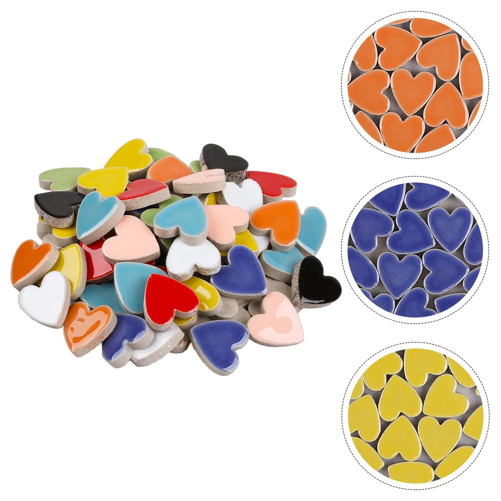 

200 G Heart Mosaic Wedding Table Decor Heart Slices Irregular Glass Mosaic Tile Supplies Ceramics Heart Bead Child