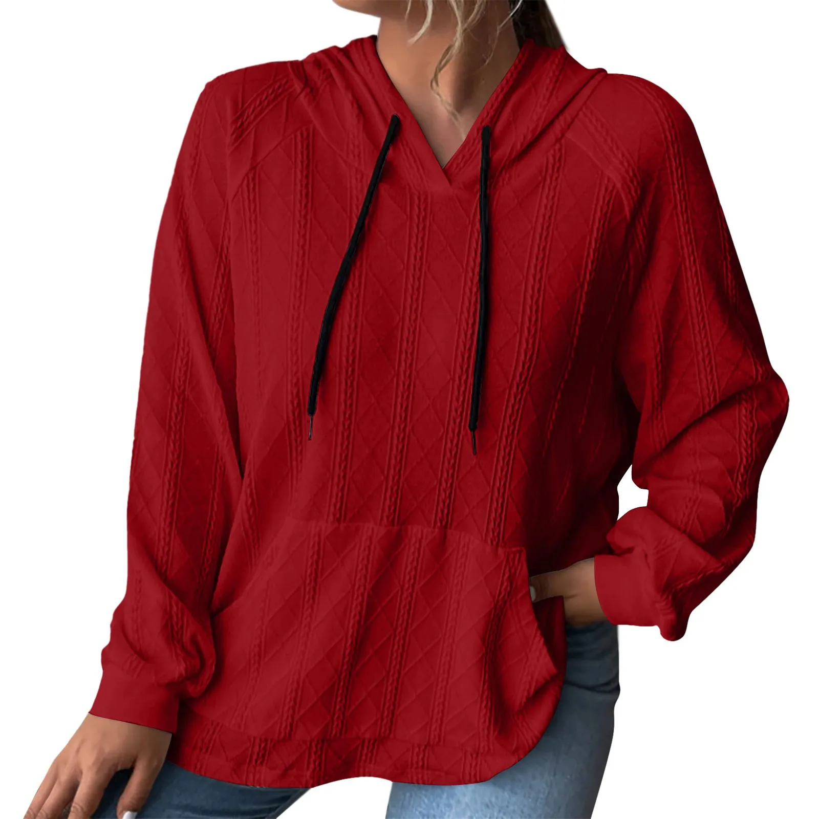 

Женские толстовки с длинным рукавом, повседневные свитшоты на шнуровке, пуловер, топы с карманами, худи Y2k, Женская толстовка, пуловер в уличном стиле