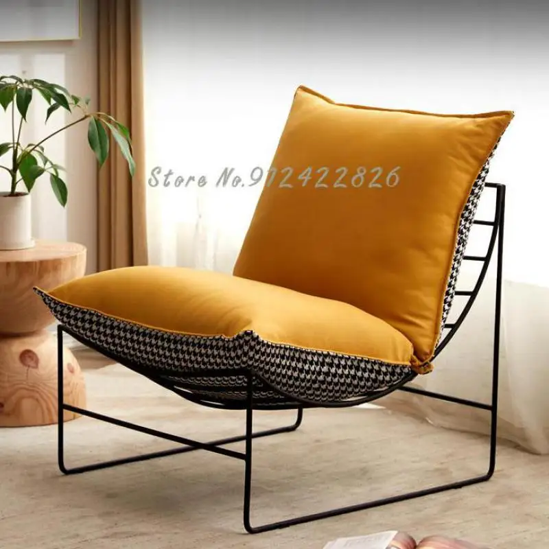 Скандинавский одноместный диван-стул Роскошное кресло из твида для гостиной