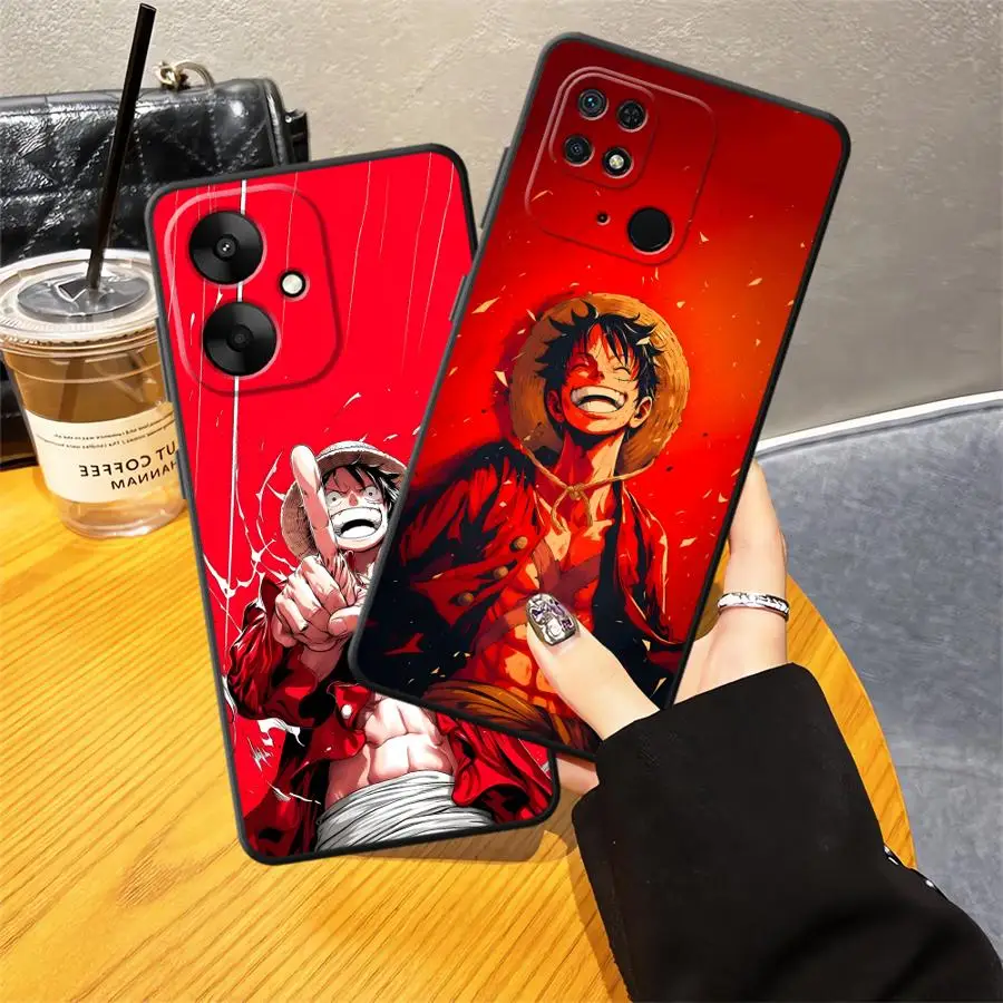 Чехол для телефона Funda для Xiaomi Redmi A1 A2 Plus 12C 9A 9C K60 A5 12 K40 K50 Gaming 13C 10 9T Anime Red Luffy (art.: 3920d49099a4e) - 3920d49099a4e
