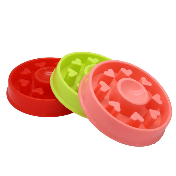 

New Pet Dog Bowl Slow Feeder Plastic Anti Choking Puppy Cat Eating Dish Bowl Anti-Gulping Food Plate Dog supplies dog bowl 2021