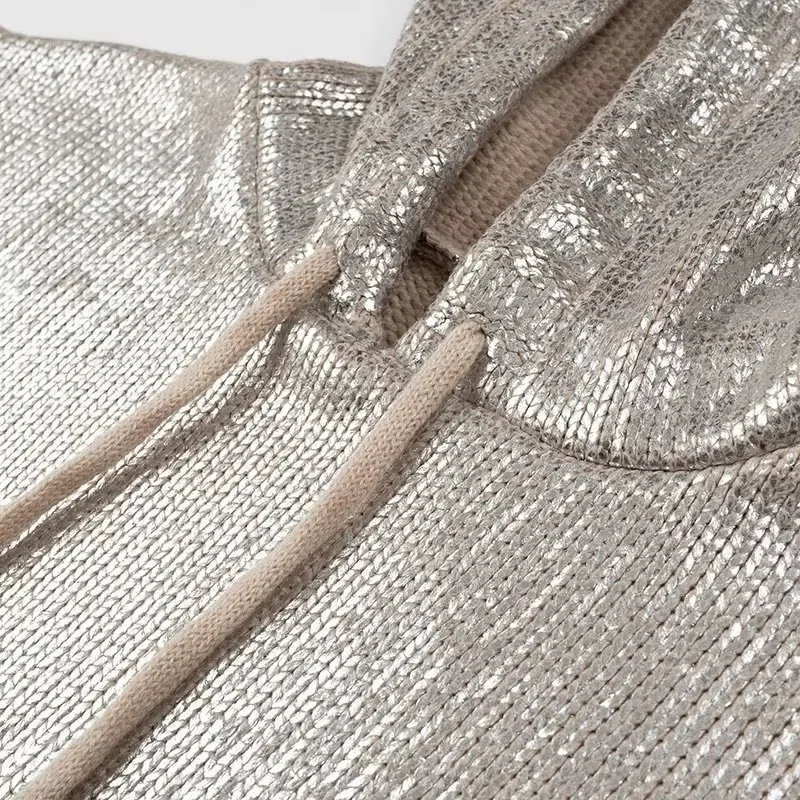 TRAF ZR женский свитер вязаный с капюшоном Y2k пуловеры укороченный молодежная