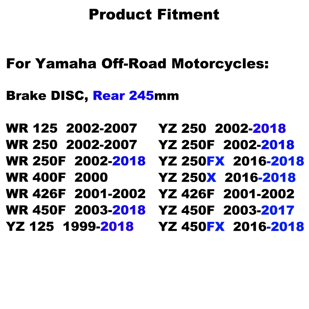Фото Задний тормозной диск для YAMAHA WR 125 250 02-07, WR 250F 426F WR450F 02-18, YZ125 250 YZ250F FX 450FX 02-18, YZ450F 426F 01-17 №2