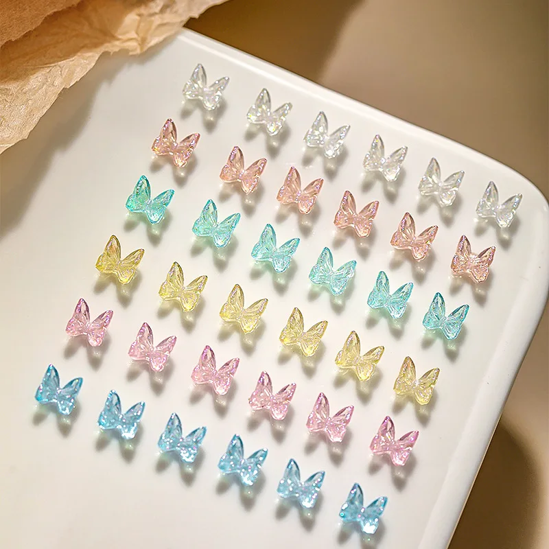 

20pcs Mixed Colorful 3D Nail Art Butterfly Nail Charms Bowknot Manicure Nail Art Decoration DIY Nails Accessories Supplies Parts