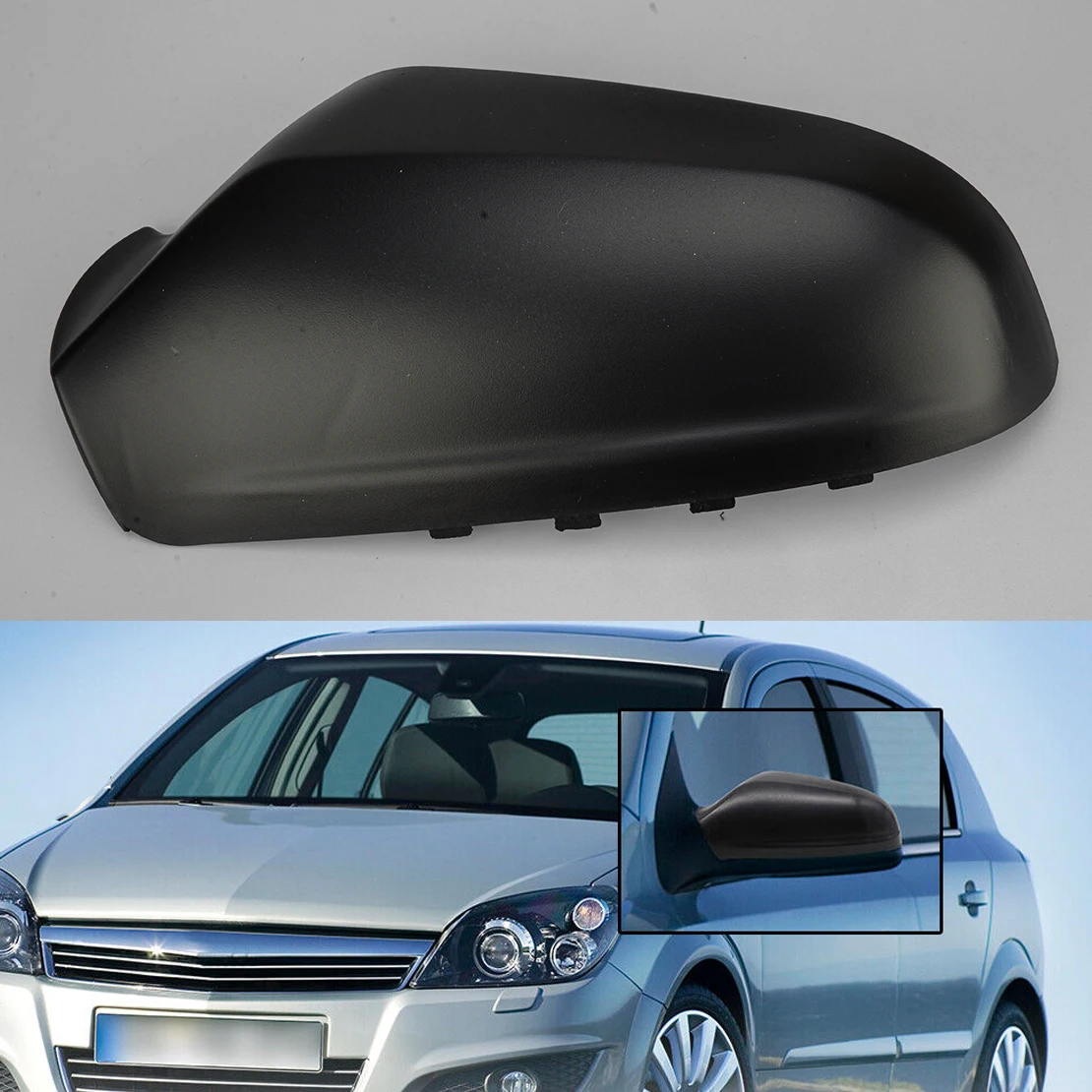 

6428200 6428917 6428925 Front Left Door Side Wing Rearview Mirror Cap Cover Housing Fit for Saturn Astra 2008-2010 Black Plastic