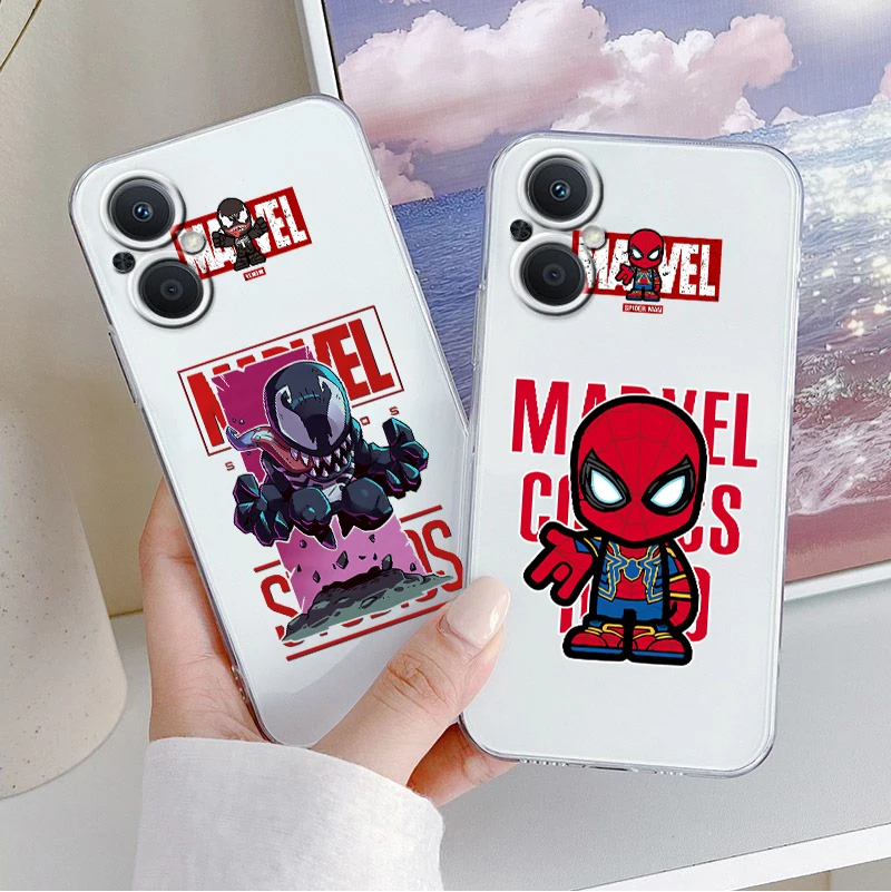 

Marvel Superheroes Cute Phone Case For OPPO Find X2 X3 X5 Pro Lite Neo 5G Reno 2 4 5 6 7 Lite Z Pro SE Transparent Funda Cover