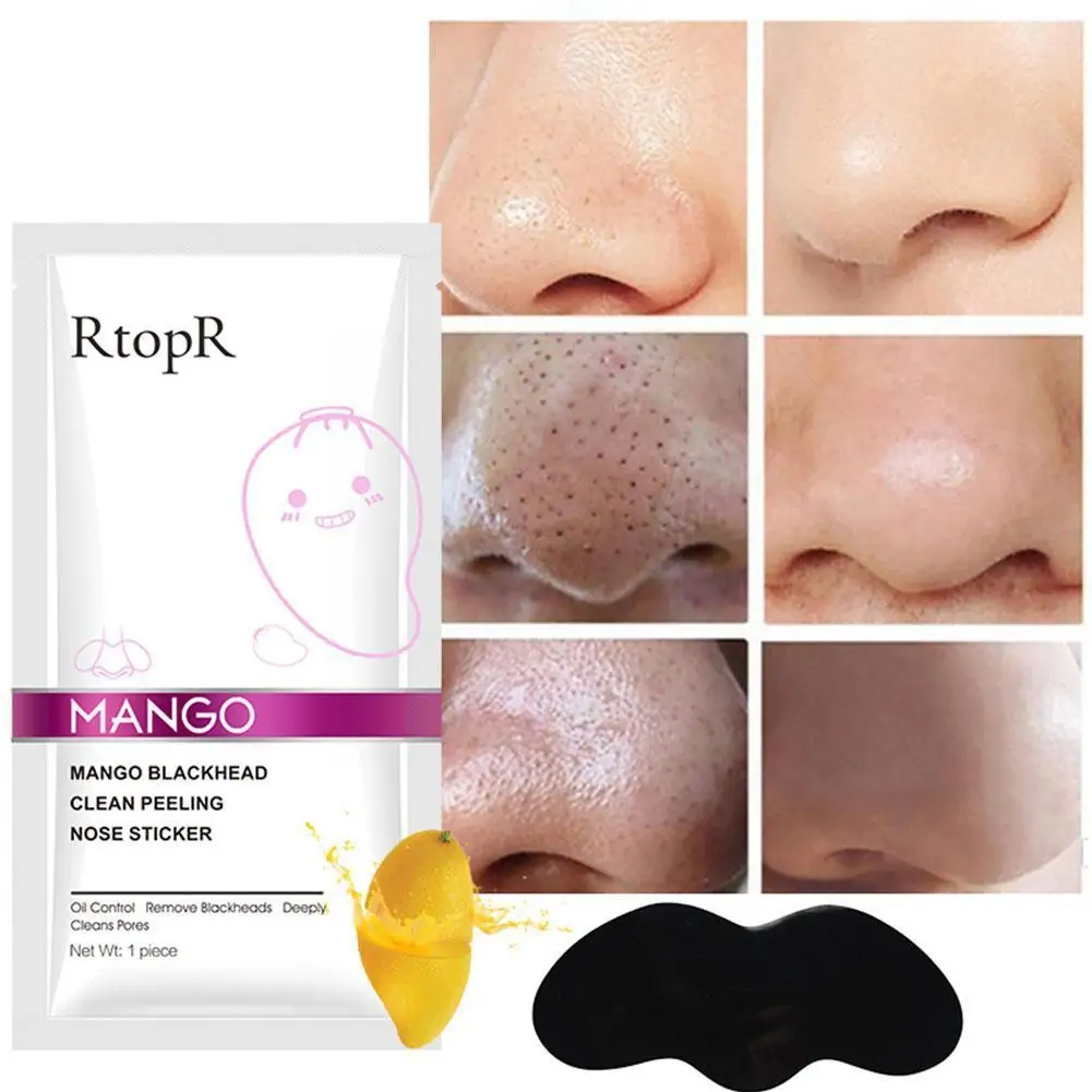 

1pc New Style Mango Blackhead Remover Nose Mask Acne Lift Firming Acne Pore Black Strip Peeling Face Mask U9J9