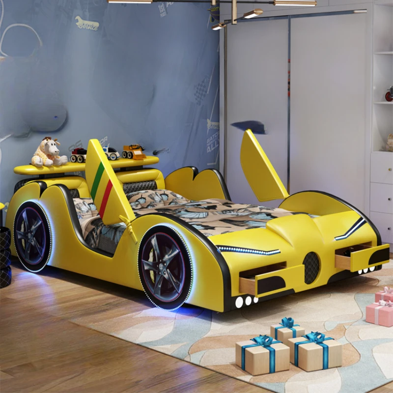 Автомобильная Роскошная Современная двуспальная кровать для мальчиков