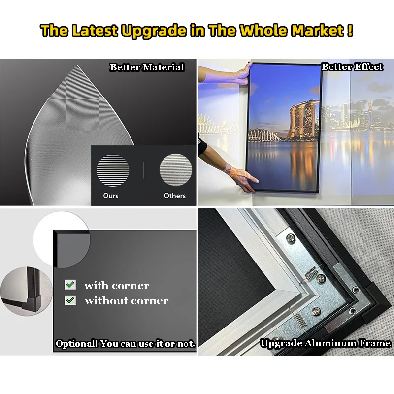 2024 НОВЫЙ 130-дюймовый ALR CLR UST PET Crystal Ambient Light Rejecting с фиксированной рамкой