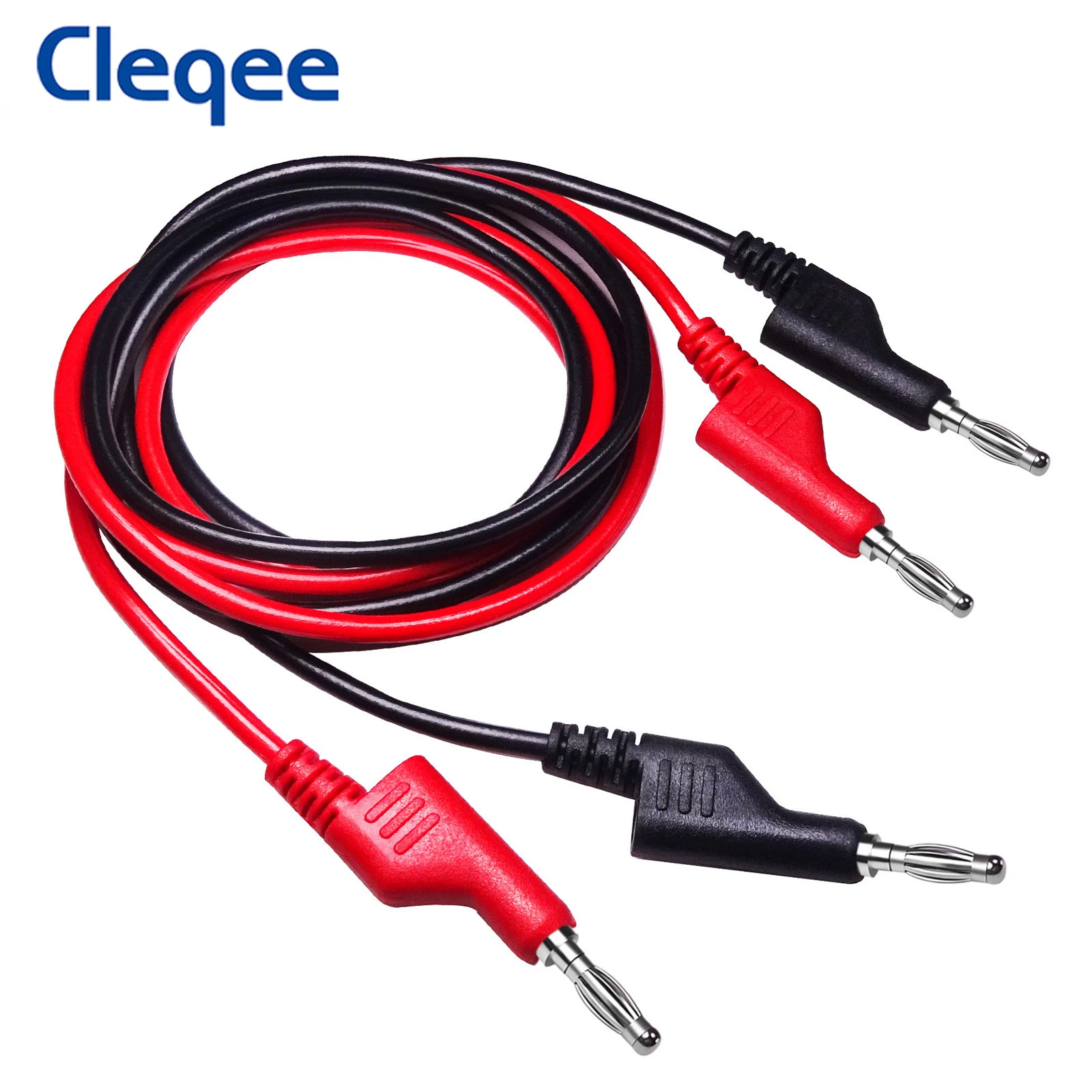 Cleqee P1036 2 шт. двойной 4 мм Штабелируемый мультиметр с банановым штекером тестовые