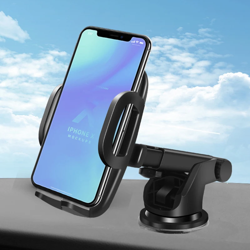 

1pc Universal Mobile Phone Holder 360 Degree Retractable Suction Cup Air Outlet Holder Creative Dual-purpose Car Accessories
