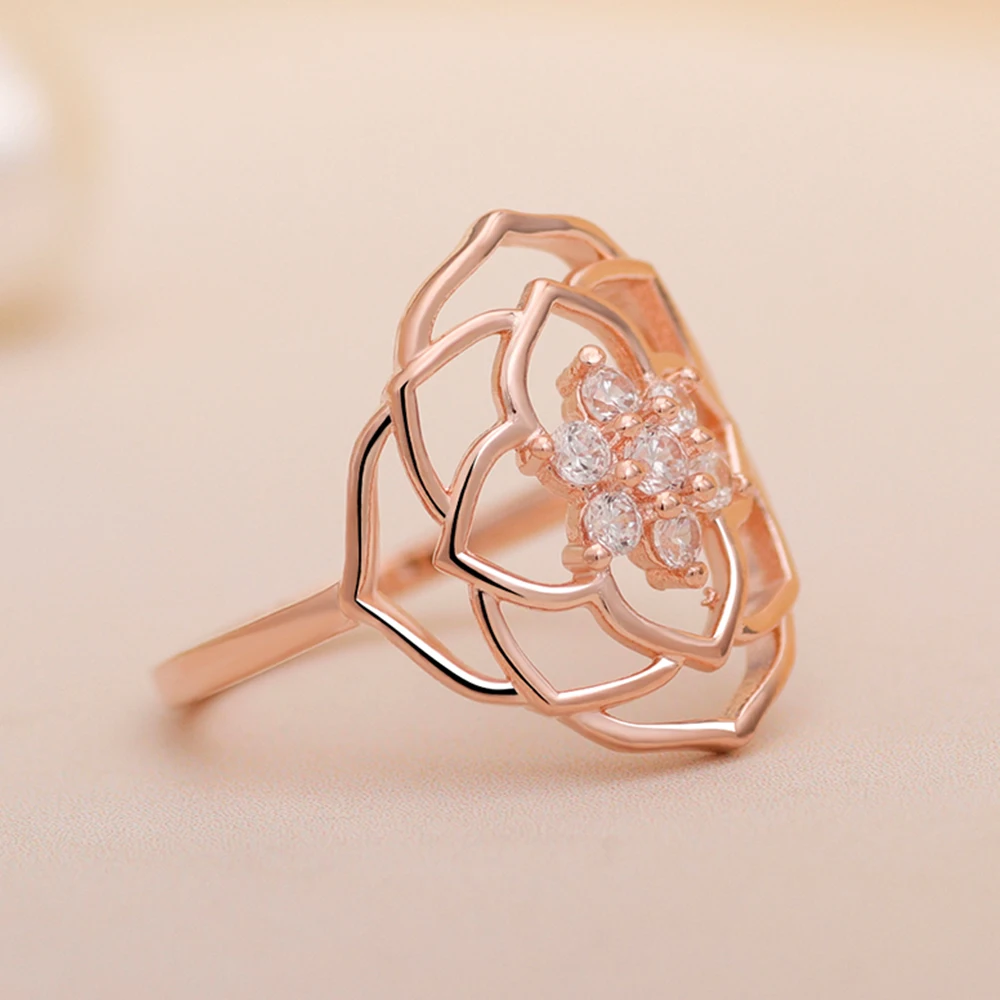 Bague décorative en alliage d'argent S925 pour femme, pétale de rose Pandora, design creux, bijoux élégants et romantiques, sac grill