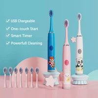 childrens electric toothbrush soft bristle brush 3 12 years old baby smart rechargeable waterproof toothbrush oral cleaning