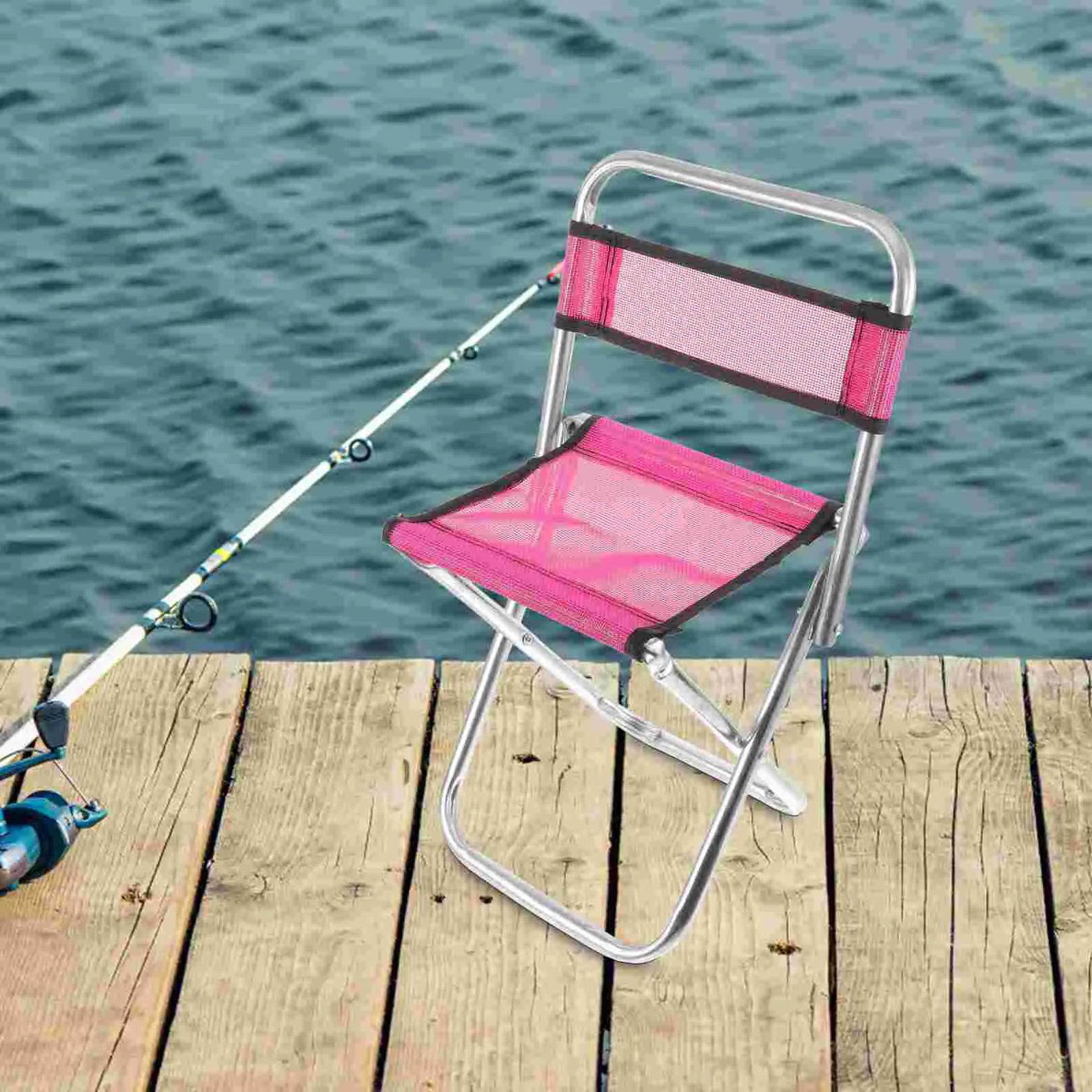 

Small Portable Chair Folding Camp Compact Metal Fishing Camping Chairs Travel