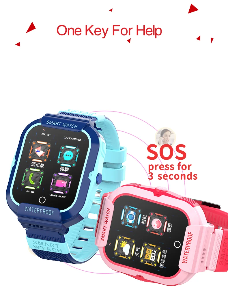 children smart watch phone 4g waterproof ip67 video call lbs wifi location gps tracker alarm clock camera kids smartwatch df69 free global shipping