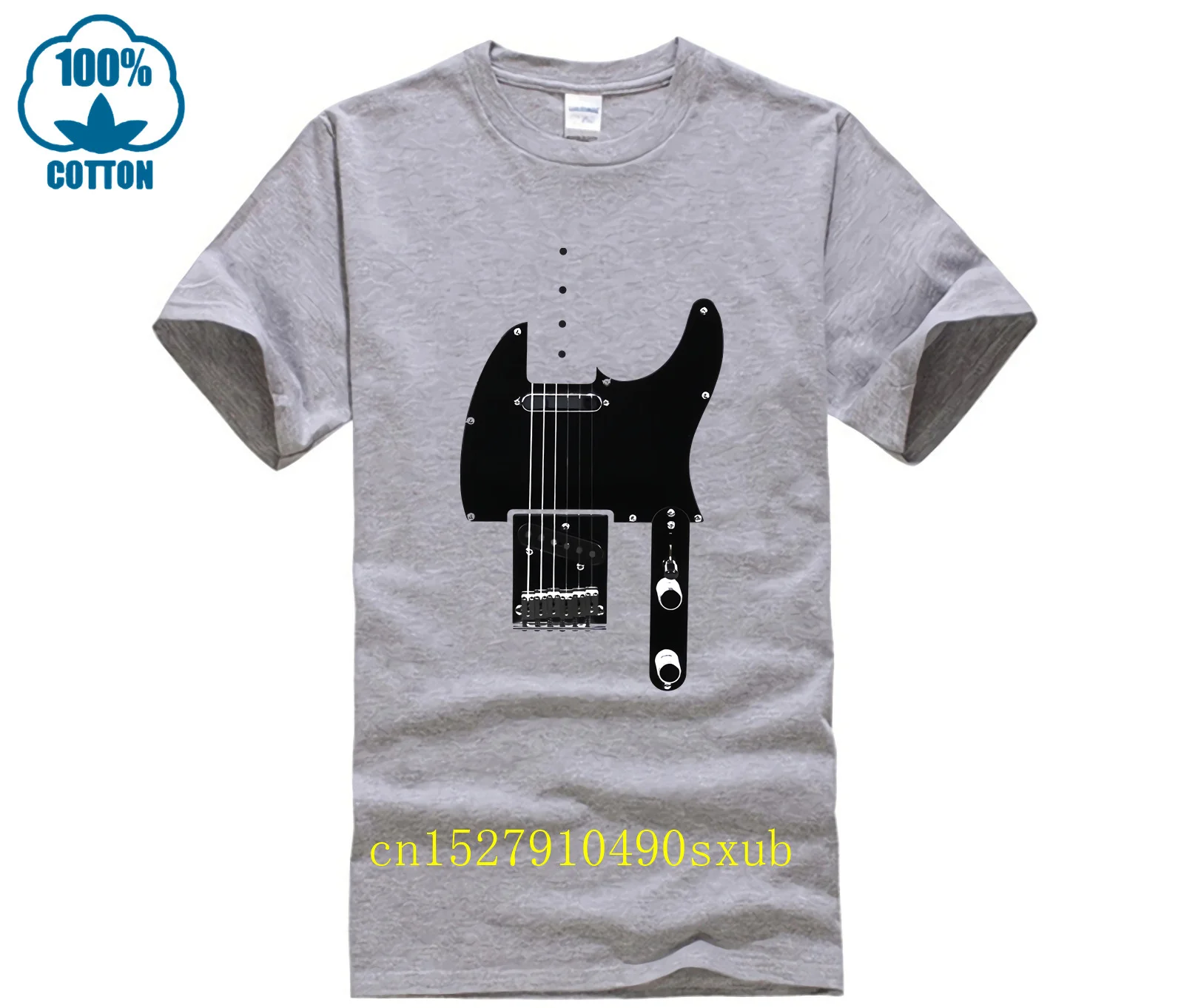 Фото Мужская футболка с мультяшным принтом Fun Telecaster Body, летняя модная уличная футболка с короткими рукавами №3