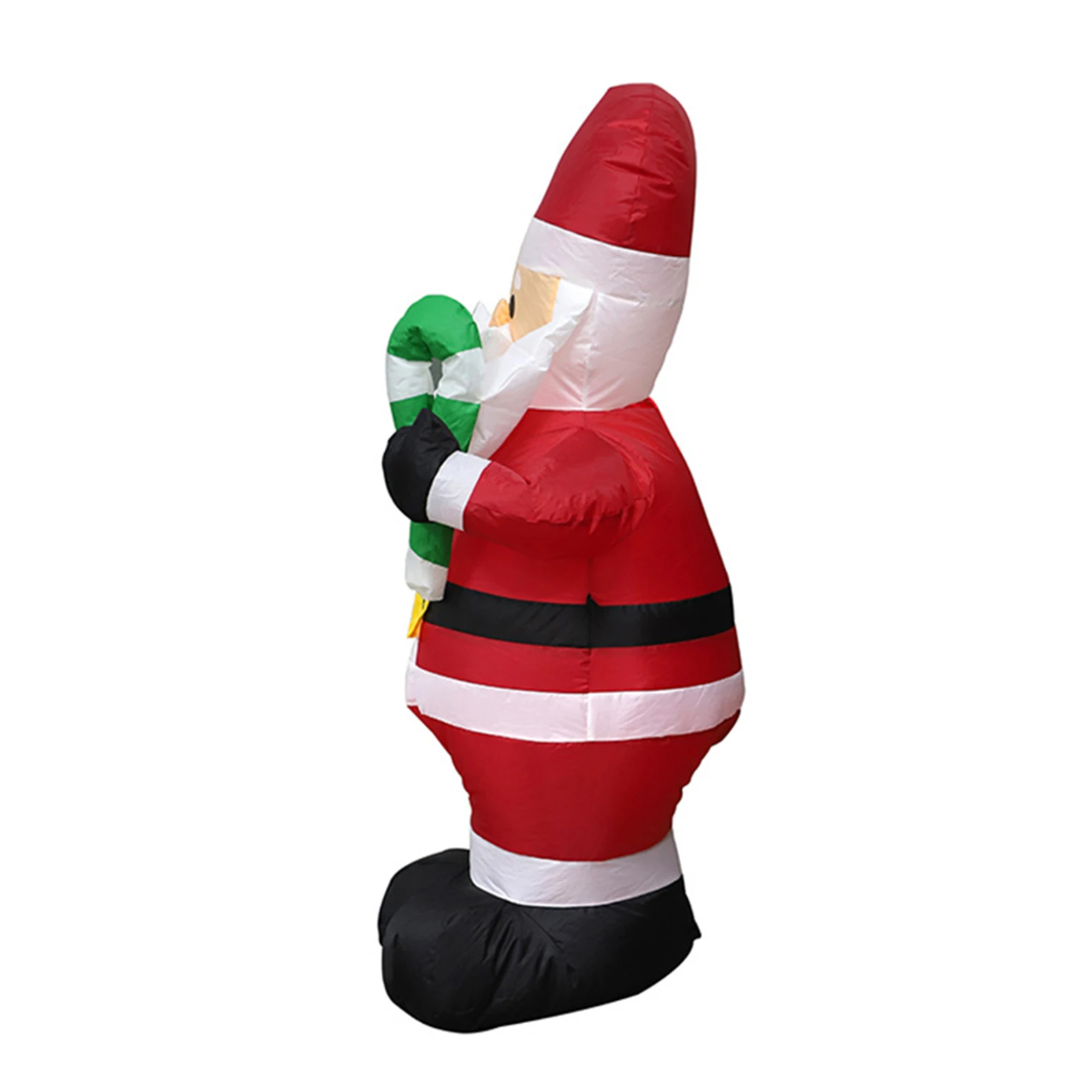 

Inflatable Christmas Outdoor Lighted Yard Decoration Santa Claus With Candy Cane 1.2m Tall