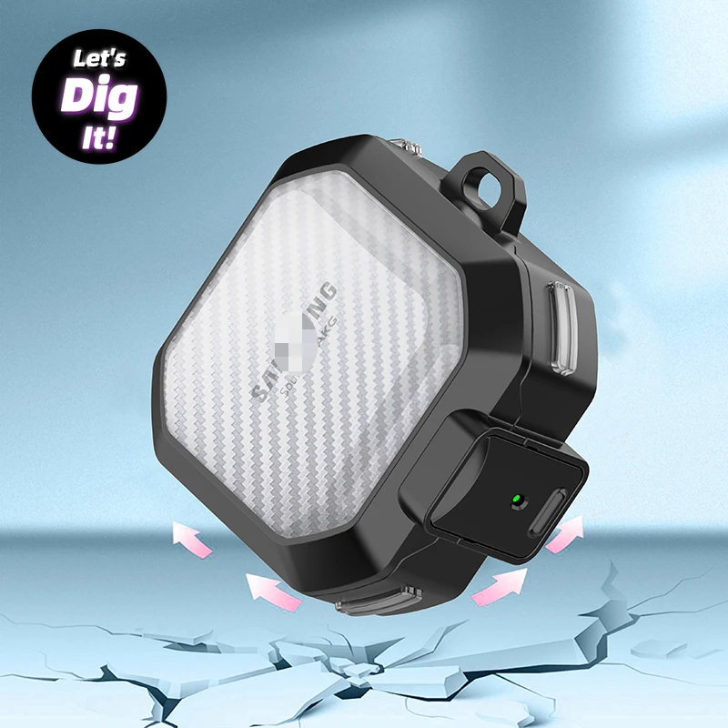 Прозрачный чехол для наушников из углеродного волокна с замком Samsung Galaxy Buds Pro