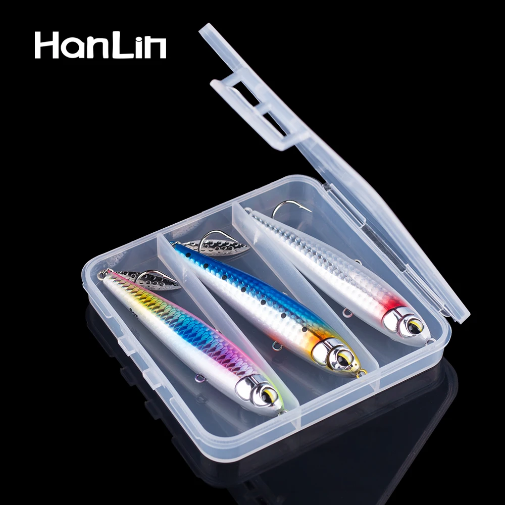 

Hanlin 3pcs/Set Sinking Pencil Baits 10cm/26g Plastic Box Hard Fishing Lures Swimbait Artificial Wobblers Bass Trout Tackle
