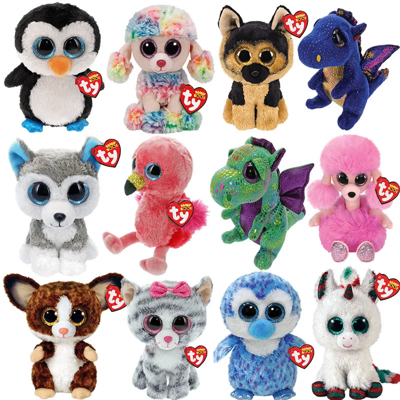 25 см Ty Beanie Boos Мягкие плюшевые единороги сова игрушки собака кошка Животные Кукла