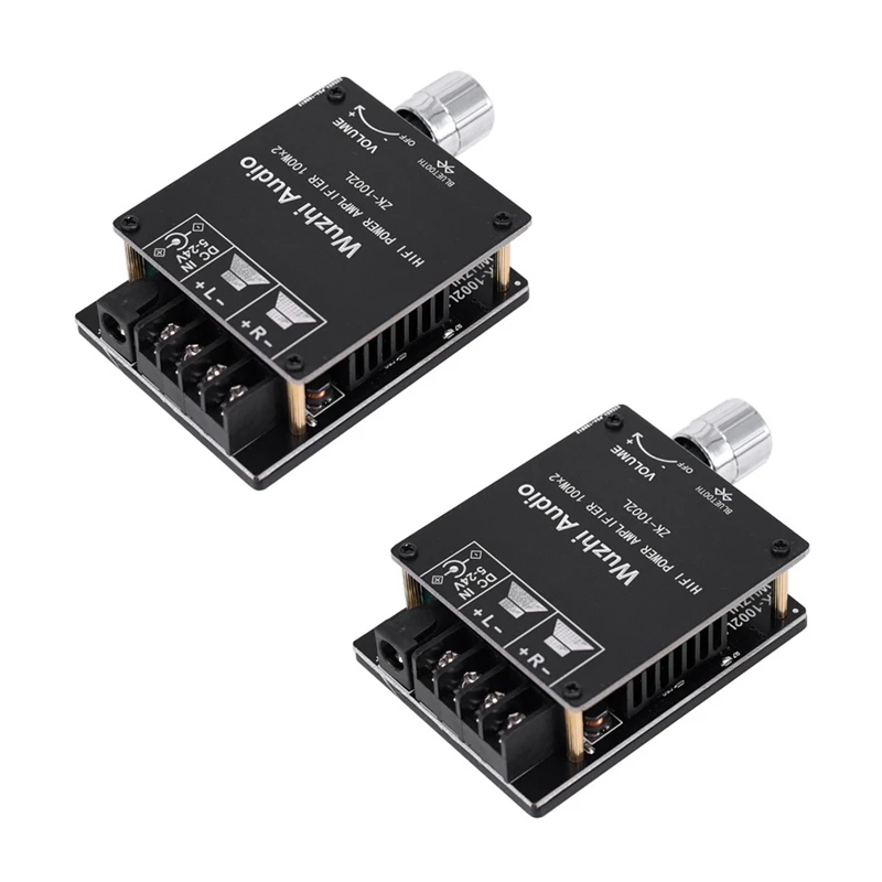 

NEW-2X ZK-1002L MINI Bluetooth 5.0 DC 5-24V Wireless Audio Digital Power Amplifier Stereo Board 100Wx2 Bluetooth Amp