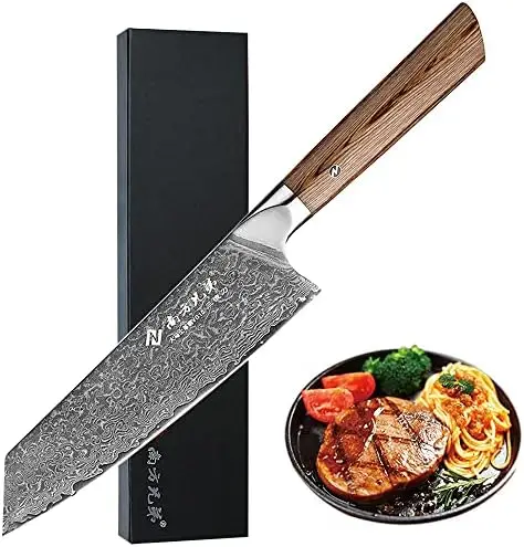 

Нож шеф-повара, профессиональный супер Острый кухонный нож из высокоуглеродистой нержавеющей стали VG10, дамасская сталь, 8 дюймов, удобный