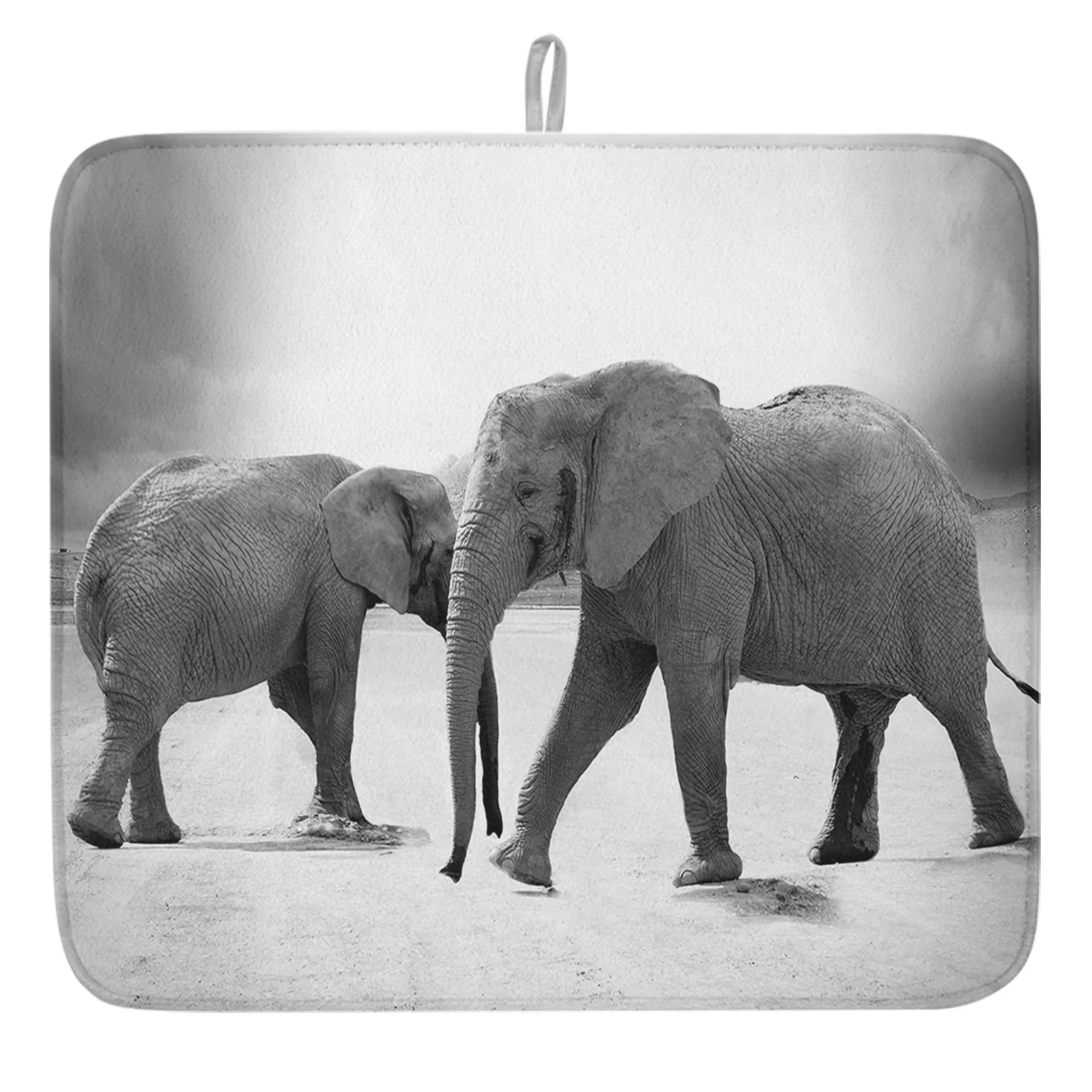 

Новый абсорбирующий серый коврик для сушки посуды в виде слона, современный абсорбирующий коврик для сушки, подстилка для отеля, бара