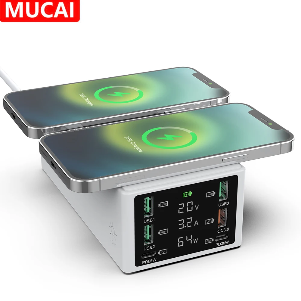 

Зарядное устройство MUCAI с 6 USB-портами, 65 Вт, 130 Вт