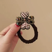woman rhinestone heart elastic hair ties fashion korean hairband scrunchies girls ponytail holders rubber band hair accessories