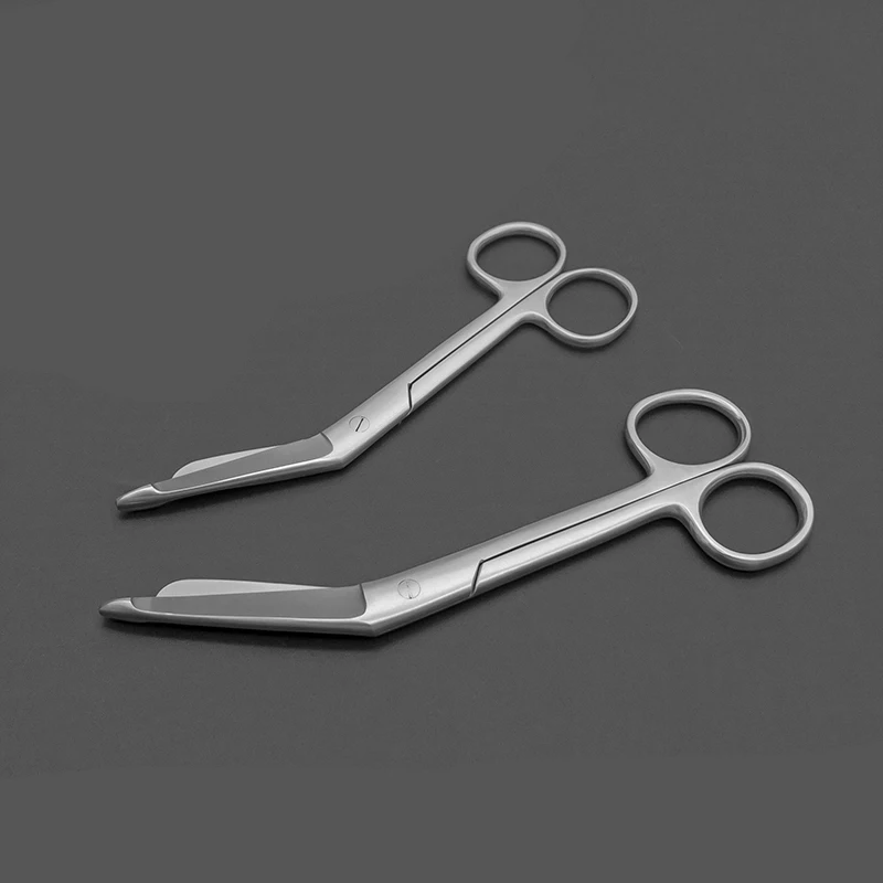 Stainless Steel Medical Gauze Scissors Bandage Scissors Tape Cutting Cloth Accessories Scissors Angle Bending Surgical Scissors