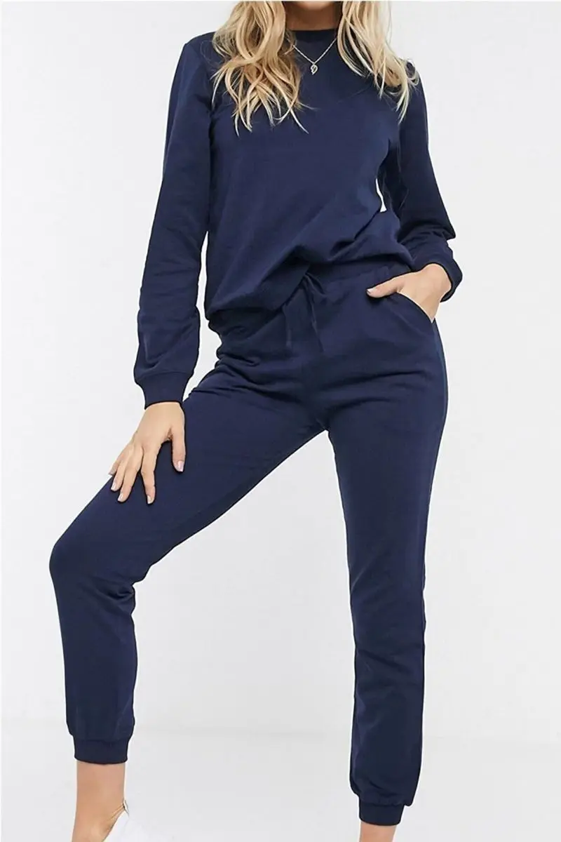 

Women's navy cotton pajama set