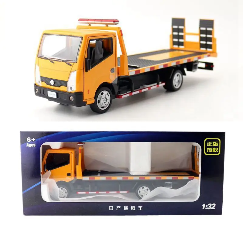 1:32 Scale Nissan Cabstar Platform Truck Toy Car Diecast Vehicle Model Pull Back Sound & Light Educational Collection Gift Kid