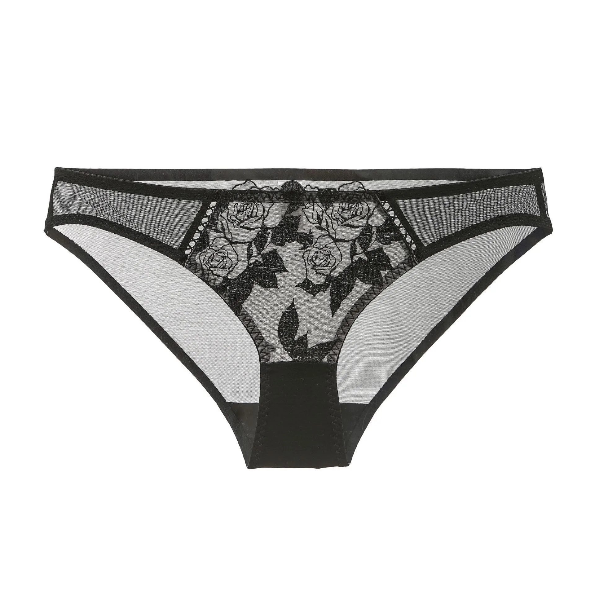 

French sexy flower embroidery lace underwear ultra-thin low permeability comfortable waist briefs ms appeal underwear