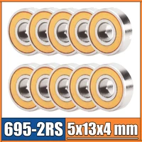 695 2rs bearing abec 3 10pcs 5x13x4 mm miniature 695rs ball bearings 6195rs z2v1 orange sealed bearing 695 2rs