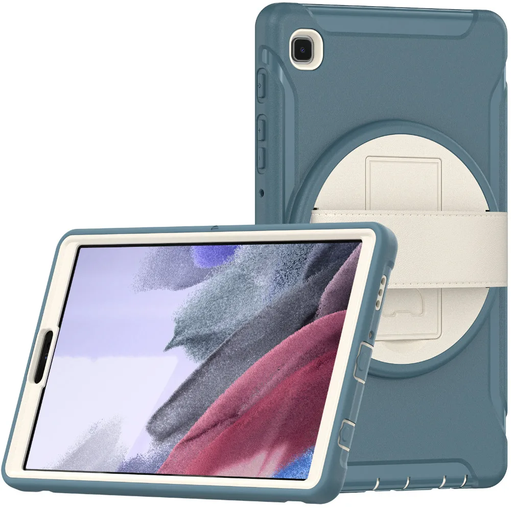 

Cover For New Samsung Tab A7 Lite 8.7 T225 T220 2021 Tablet Case Heavy Duty 360 Rotatable Shockproof Kickstand with Hand Strap