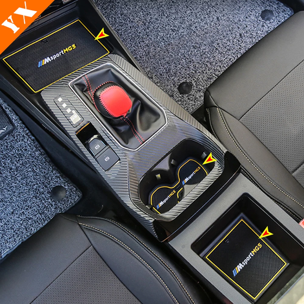 

Car Door Slot Pad Water Coaster Storage Box Non-slip Mat Interior Decoration Protect Cover For MG 5 gt ev 2022 2023 Accessories