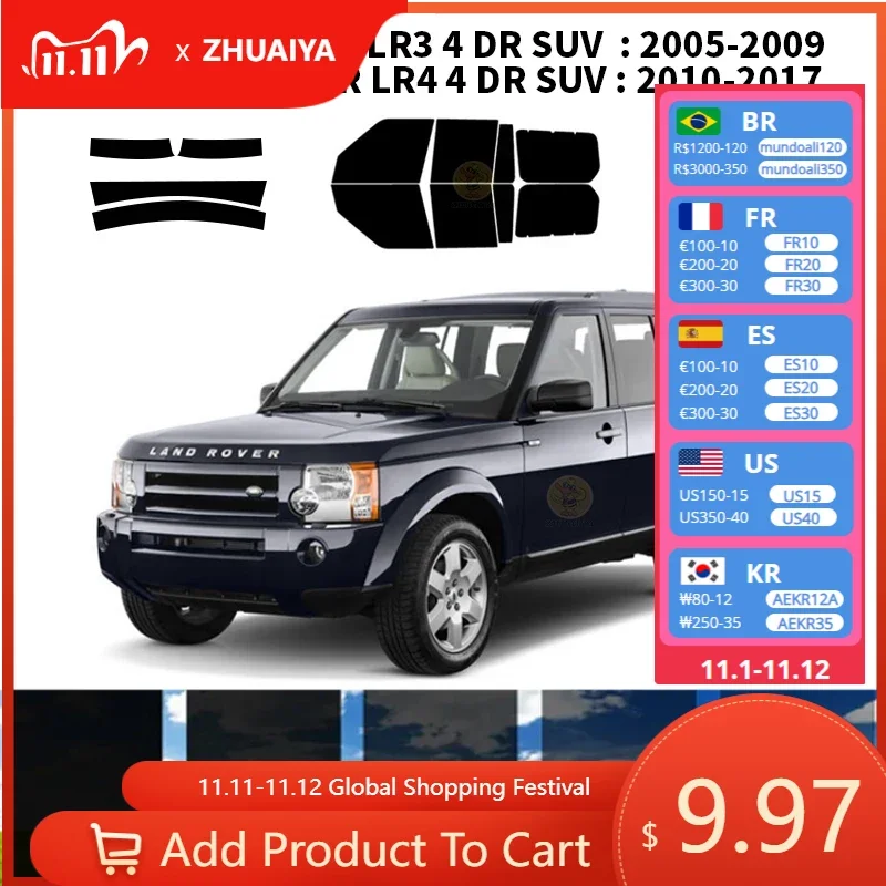 

Нанокерамическая Автомобильная УФ-пленка Precut для окон, автомобильная оконная пленка для LAND ROVER LR3 4 DR SUV 2005-2009