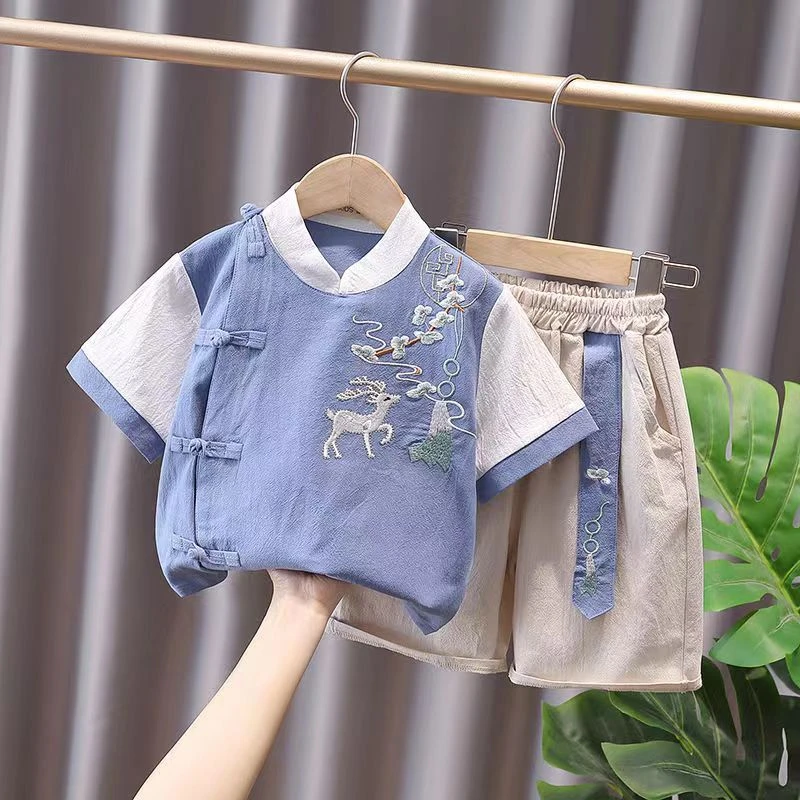 Костюм ханьфу для детей в стиле унисекс костюм Тан традиционная Праздничная