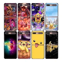 animated pokemon pikachu for samsung galaxy z flip 3 5g black fashion mobile shockproof fundas hard cover phone case