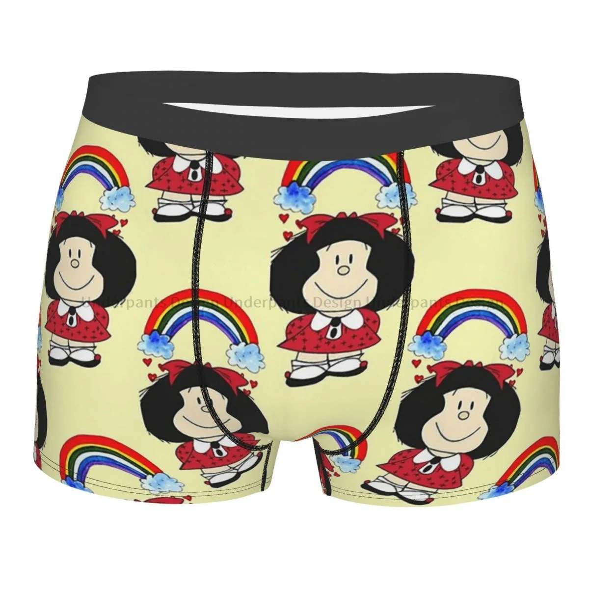 

Rainbow Mafalda Miguelito Comic Underpants Breathbale Panties Male Underwear Ventilate Shorts Boxer Briefs