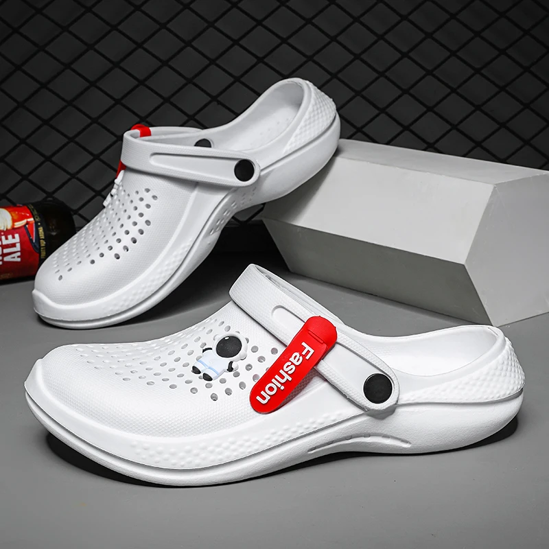 

Original Men Sandals Lightweight Casual Shoes Soft Sole EVA Hole Shoes Men's Clogs Outdoor Beach Falt Slippers Man Garden Shoes