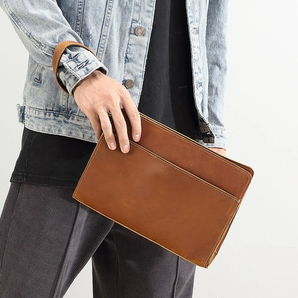 Мужская сумка из натуральной кожи деловой бумажник воловьей