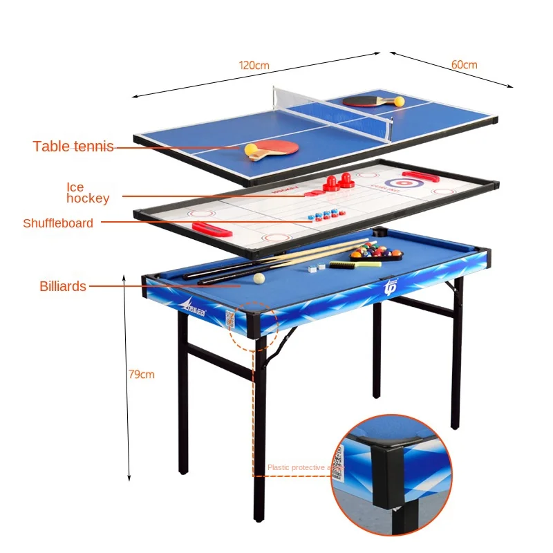 

hot sale 4 in 1 folding multi-function billiards table children's home billiards table tennis ice hockey Table shuffleboard