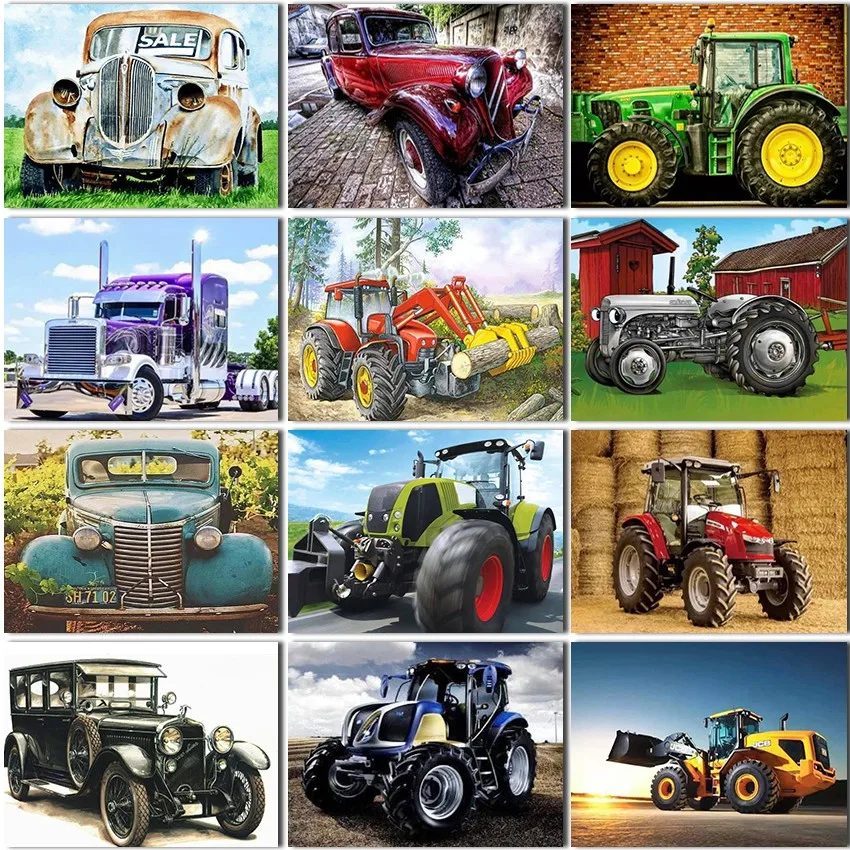 

5D Diamond Painting Cartoon Car Tractor colors Full Square&Round Diamond mosaic paint Diamond embroidery Cross stitch Home Art