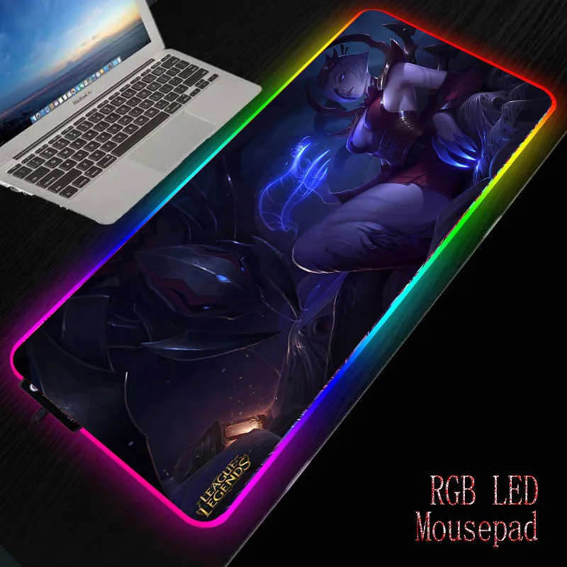 Игровой коврик для мыши MRGBESTRGB RGB, большой коврик для мыши, большой компьютерный коврик для мыши со светодиодной подсветкой, коврик для клавиатуры XL для LOL Sexy Girl