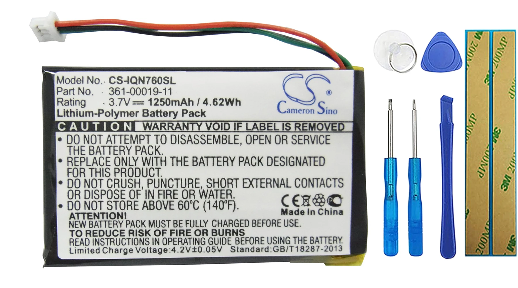 

Cameron Sino 1250mA Battery for Garmin Nuvi 3590, Nuvi 3590LMT,Nuvi 765 361-00019-11, 361-00019-40