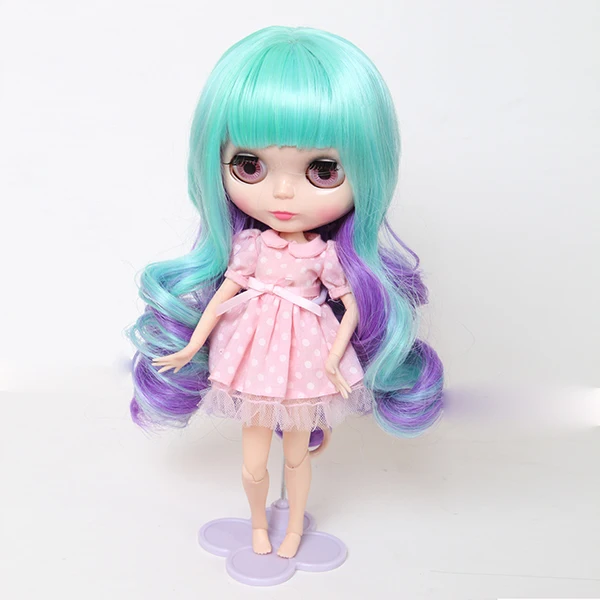 

MUZIWIG Blythe Doll Hair Wig Long Bangs Curly Hair Wig for Blyth Natural Color Doll Accessories Birthday Gift