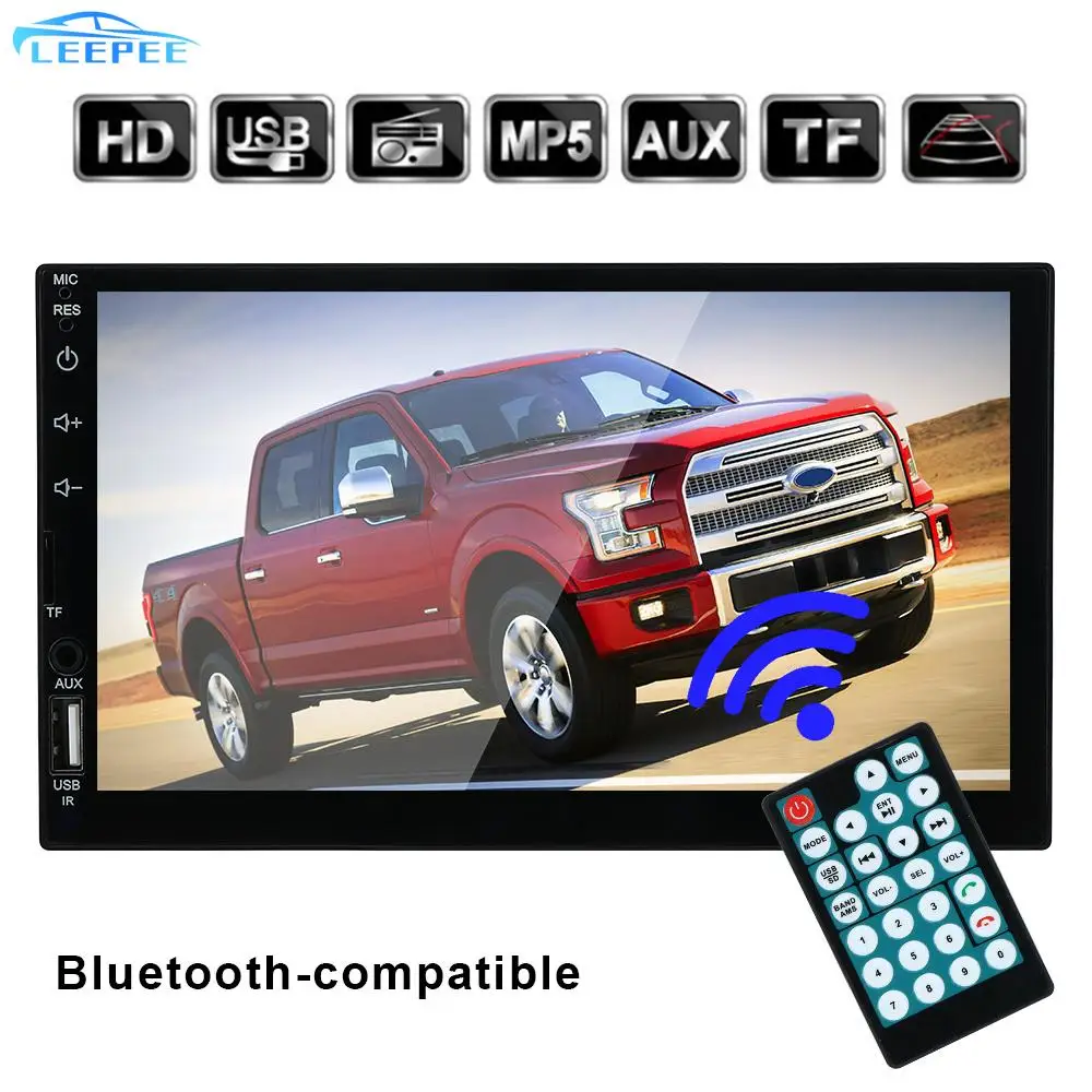 

Автомагнитола MP5 плеер 2Din 7023B, емкостный экран, двойной шпиндель, короткая Автомобильная связь Bluetooth, задний хода, 7 дюймов