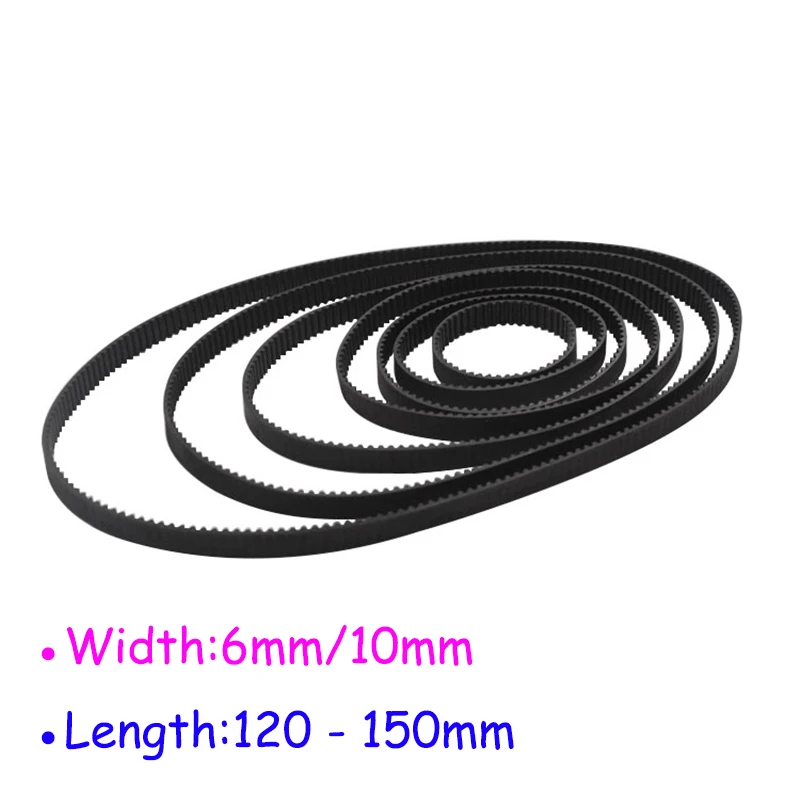 

Width 6/10mm 2GT Rubber Closed Loop Timing Belt Length 120 124 126 130 132 134 136 142 144 146 150mm Synchronous Belt Pitch 2mm